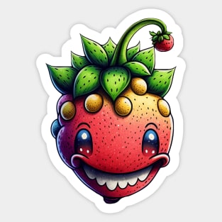 Cartoon strawberry buddy Sticker